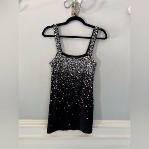 INC International Concepts Black and Silver Sequin Top New NO Tag